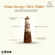 Aroma Incense Stick Holder - Tenmoku, White